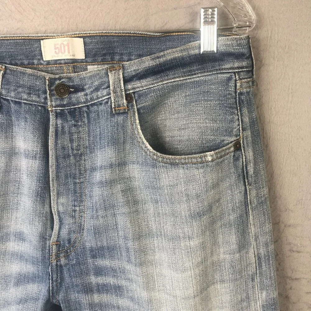 Vintage Levis 501 Jeans Mens 34x30 Leather Patch Button Fly WPL423 Faded Mexico